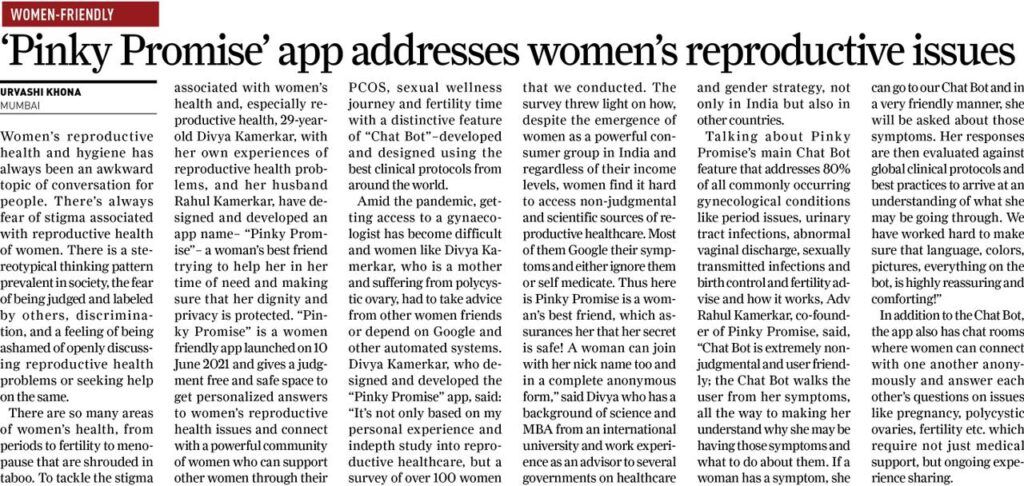 Pinky Promise app addresses women's reproductive issues